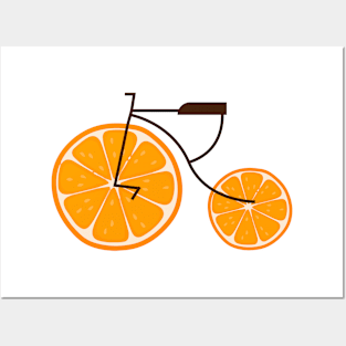 orange wheels bicycle Posters and Art